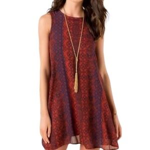 SUPER CUTE ALYA SLEEVELESS DRESS RED AND BLUE DESIGN MEDIUM